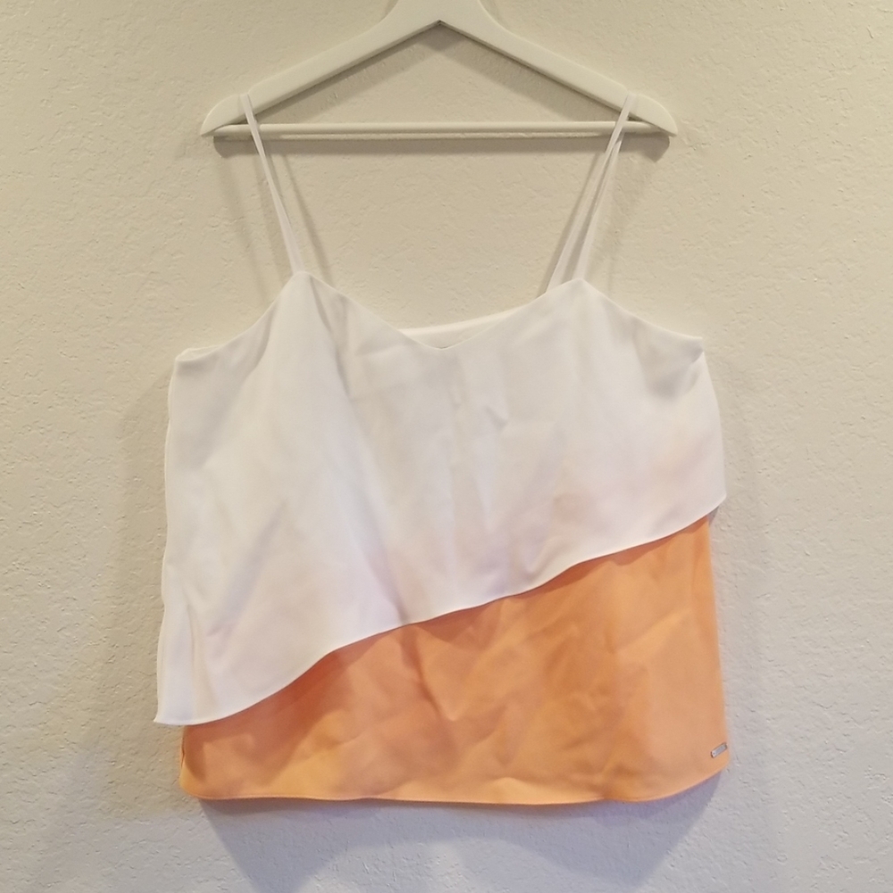 Amani Exchange Women XL White and Orange Tank Top